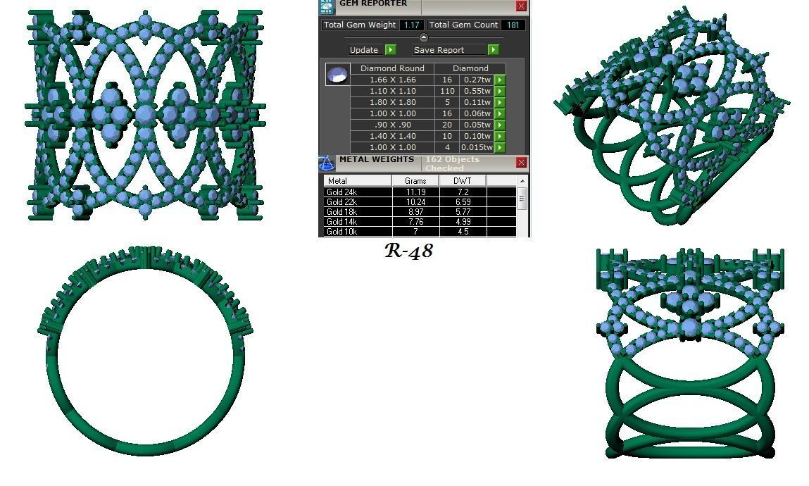 144 women ring 3dm stl bulk collection  3D print model_78