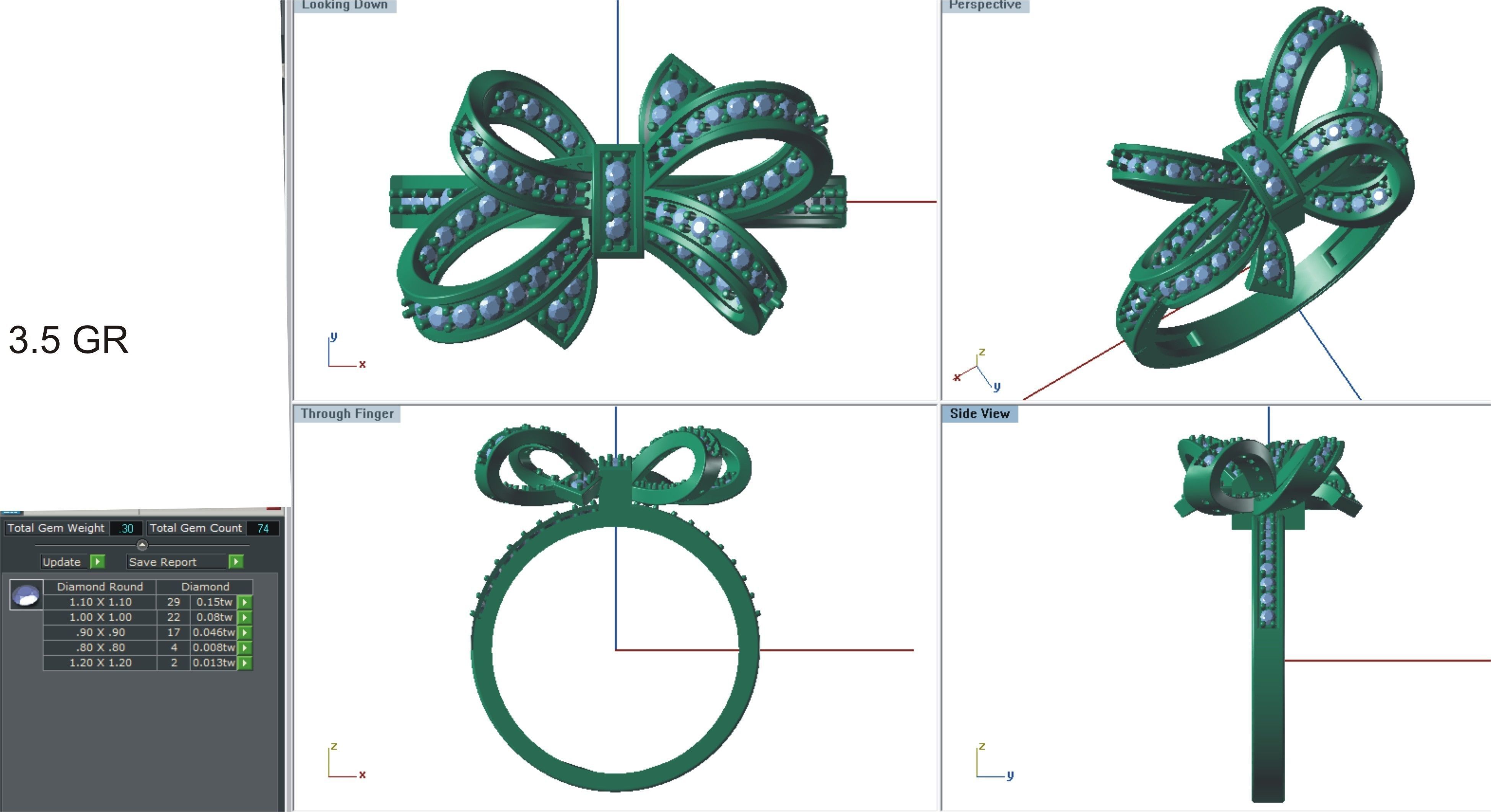 144 women ring 3dm stl bulk collection  3D print model_95