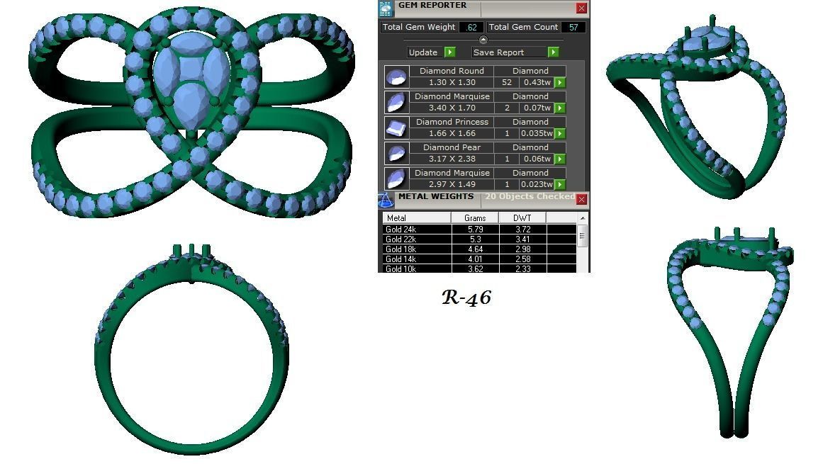 144 women ring 3dm stl bulk collection  3D print model_45