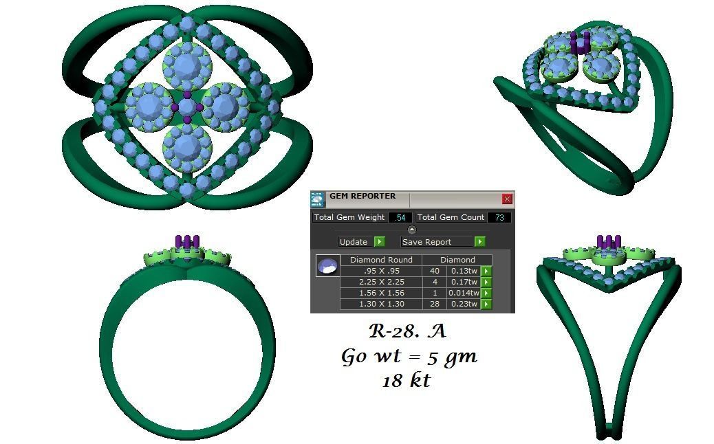 144 women ring 3dm stl bulk collection  3D print model_23