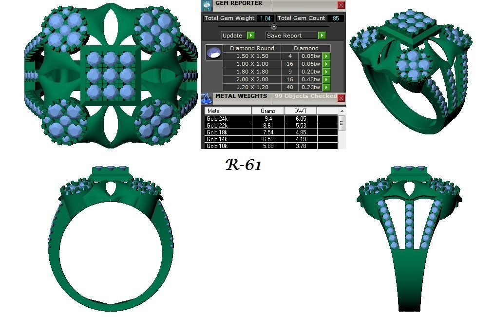 144 women ring 3dm stl bulk collection  3D print model_59