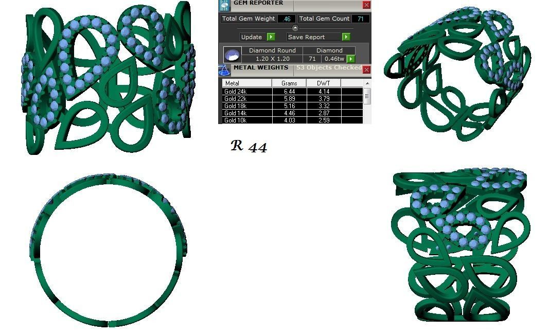 144 women ring 3dm stl bulk collection  3D print model_40