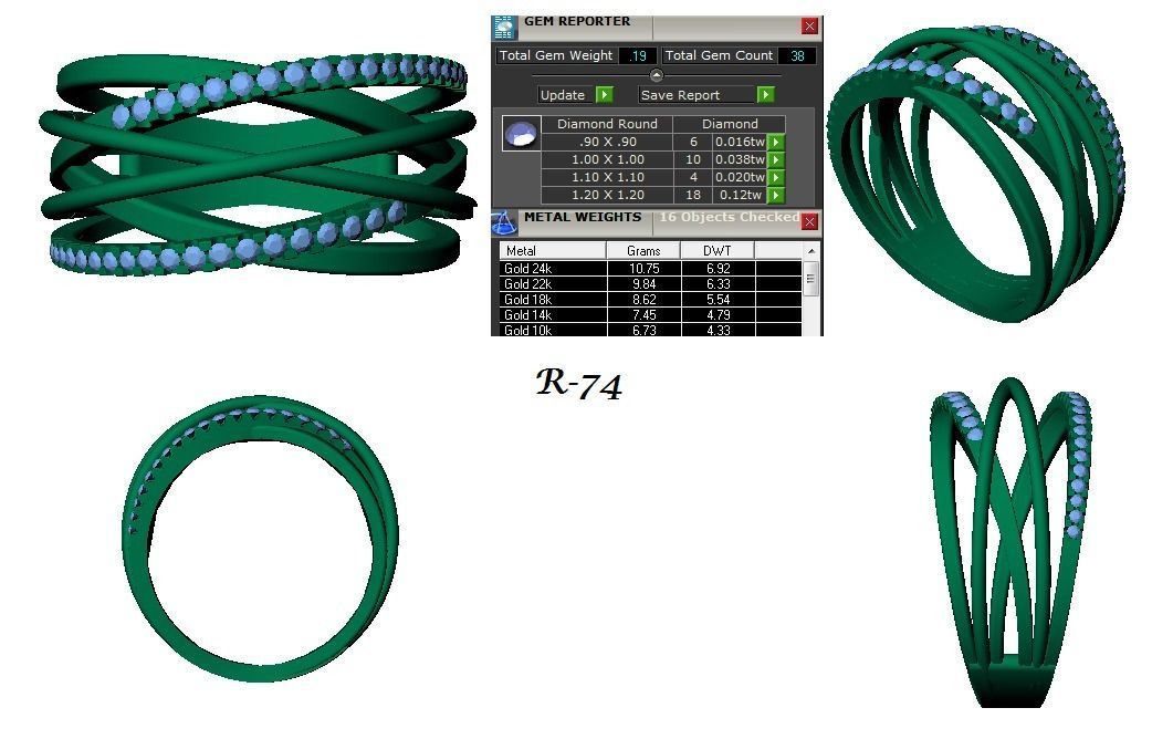 144 women ring 3dm stl bulk collection  3D print model_70