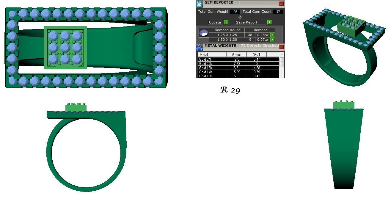 144 women ring 3dm stl bulk collection  3D print model_12