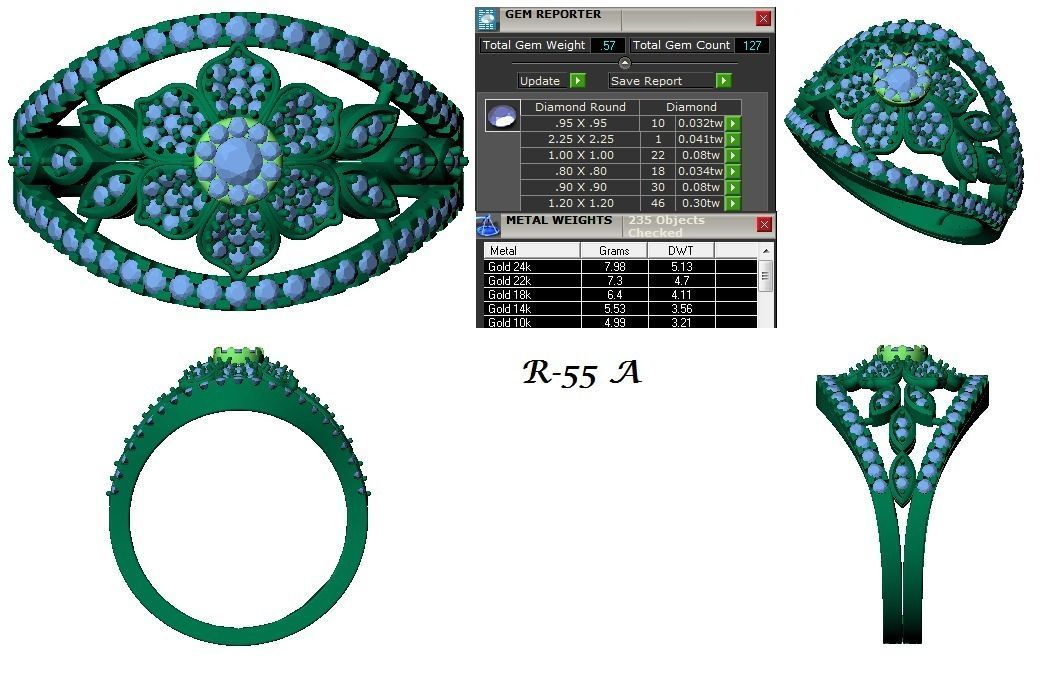 144 women ring 3dm stl bulk collection  3D print model_72