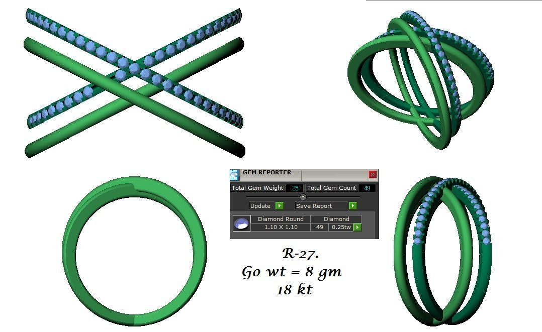 144 women ring 3dm stl bulk collection  3D print model_22