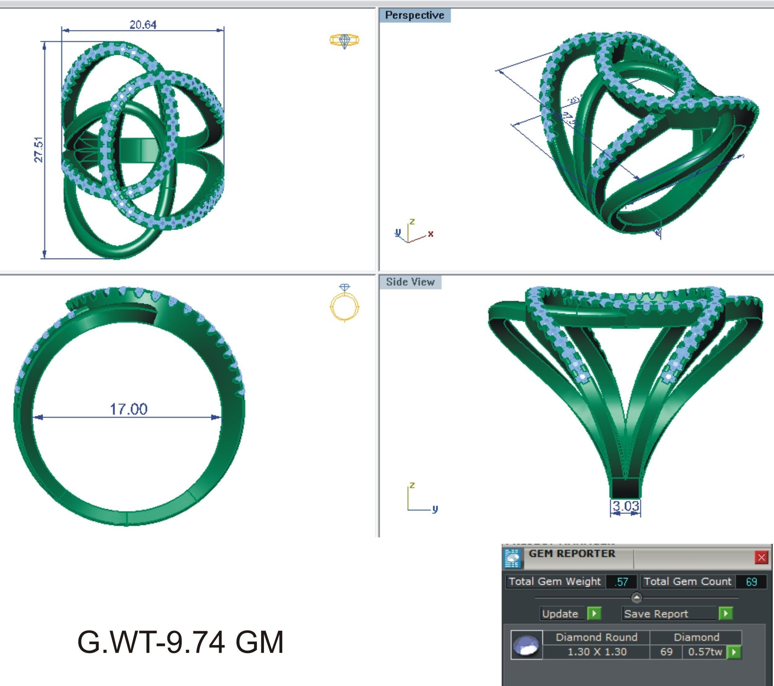 144 women ring 3dm stl bulk collection  3D print model_83