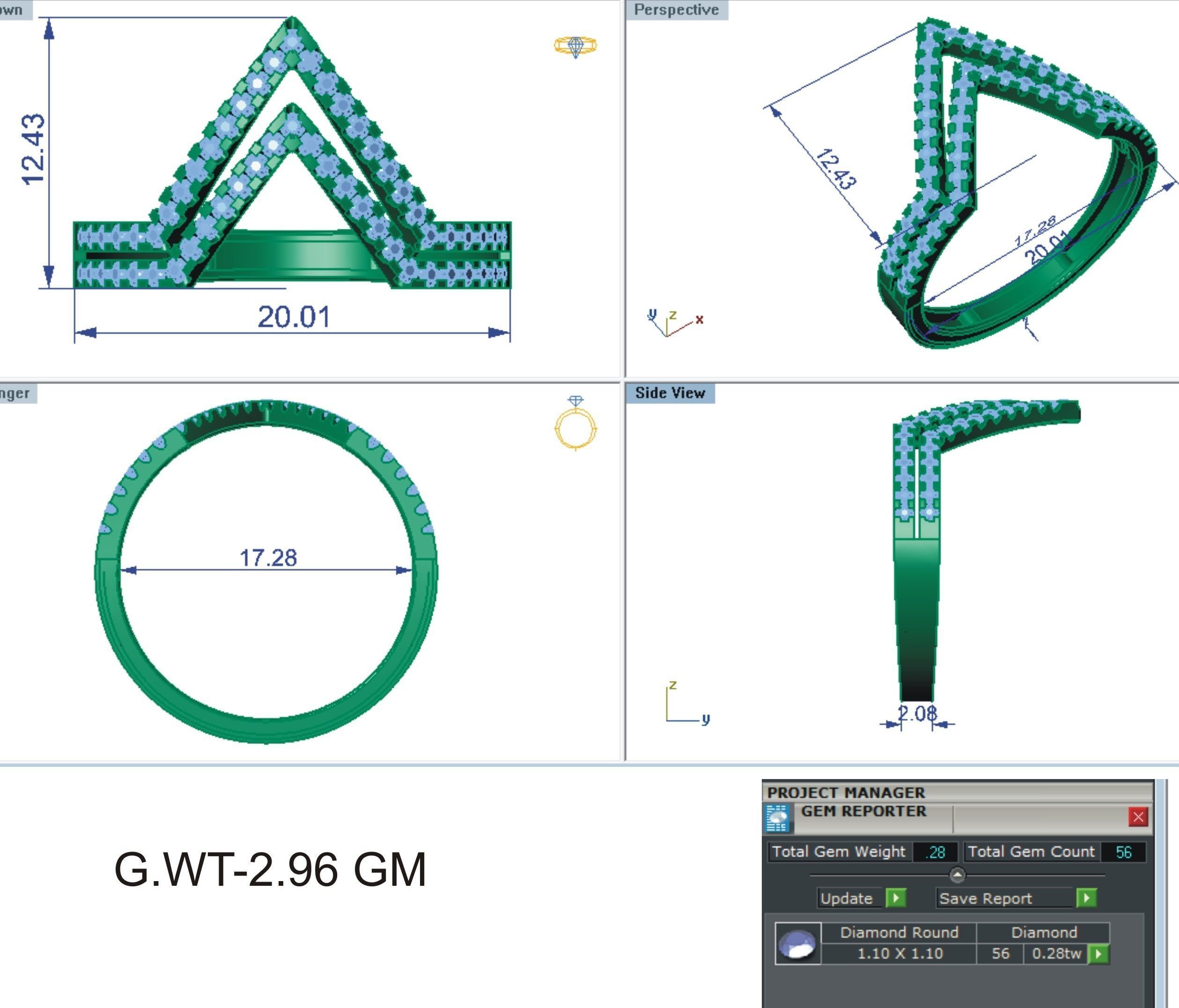 144 women ring 3dm stl bulk collection  3D print model_86