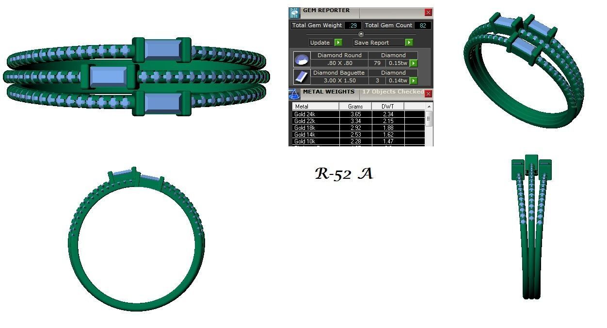 144 women ring 3dm stl bulk collection  3D print model_55