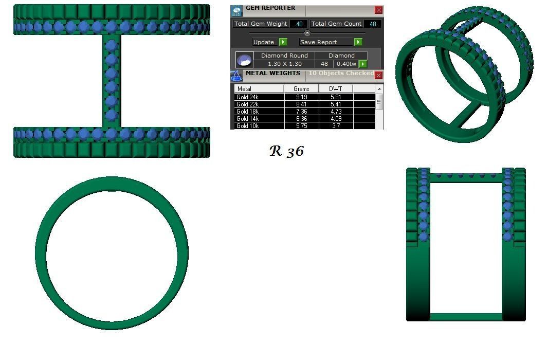 144 women ring 3dm stl bulk collection  3D print model_10