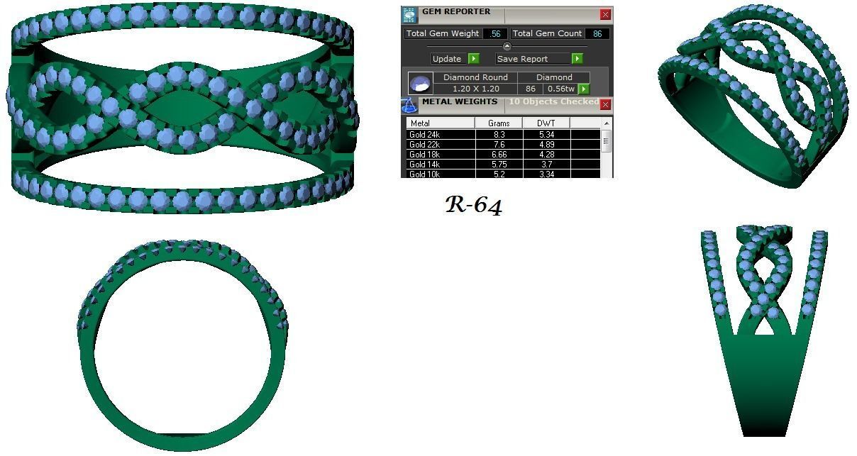 144 women ring 3dm stl bulk collection  3D print model_66