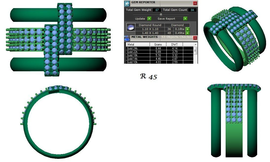 144 women ring 3dm stl bulk collection  3D print model_27
