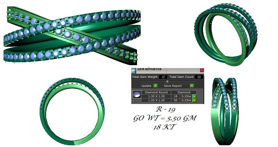 144 women ring 3dm stl bulk collection  3D print model_47