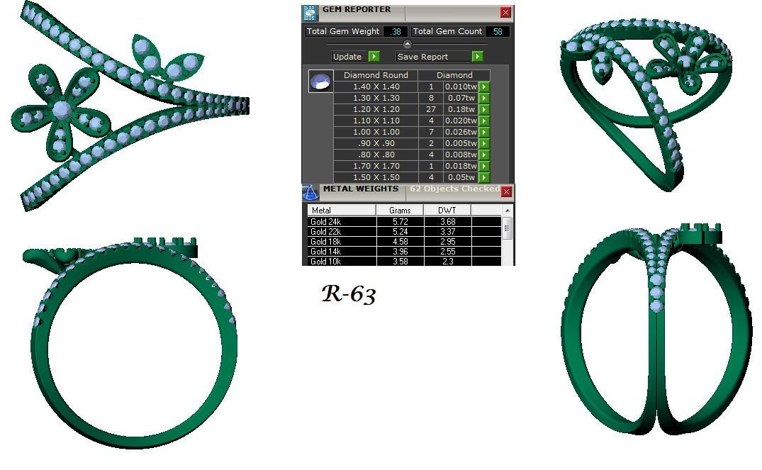 144 women ring 3dm stl bulk collection  3D print model_62