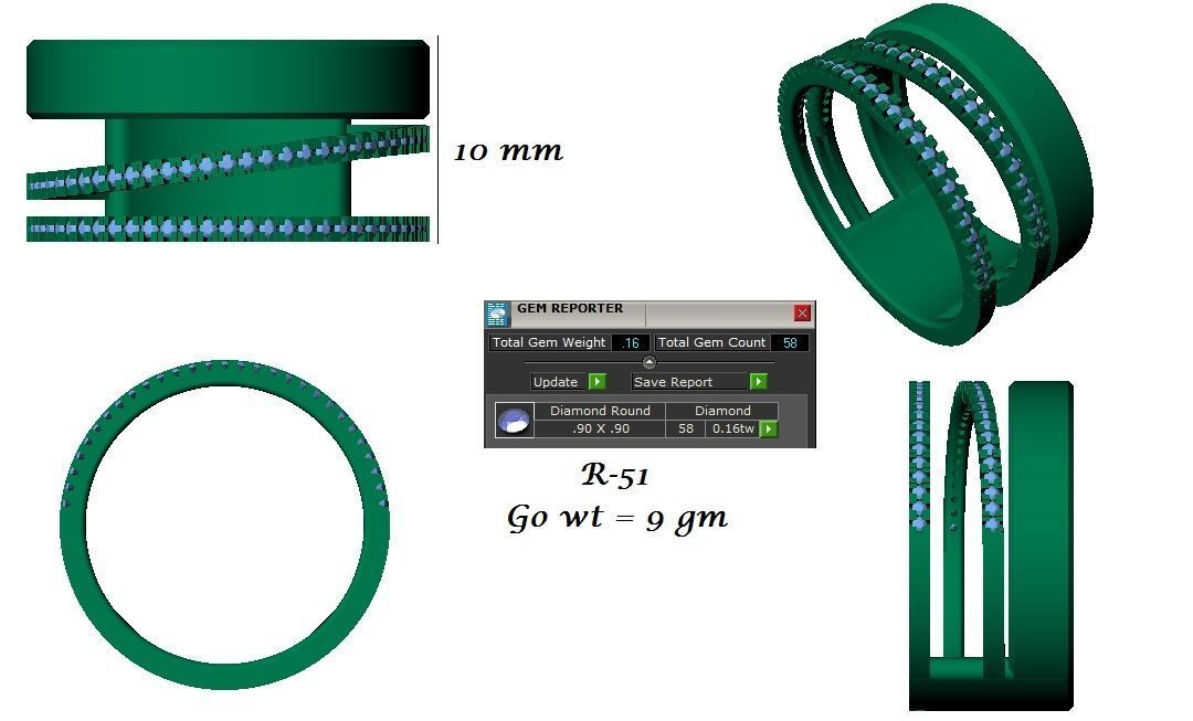 144 women ring 3dm stl bulk collection  3D print model_49