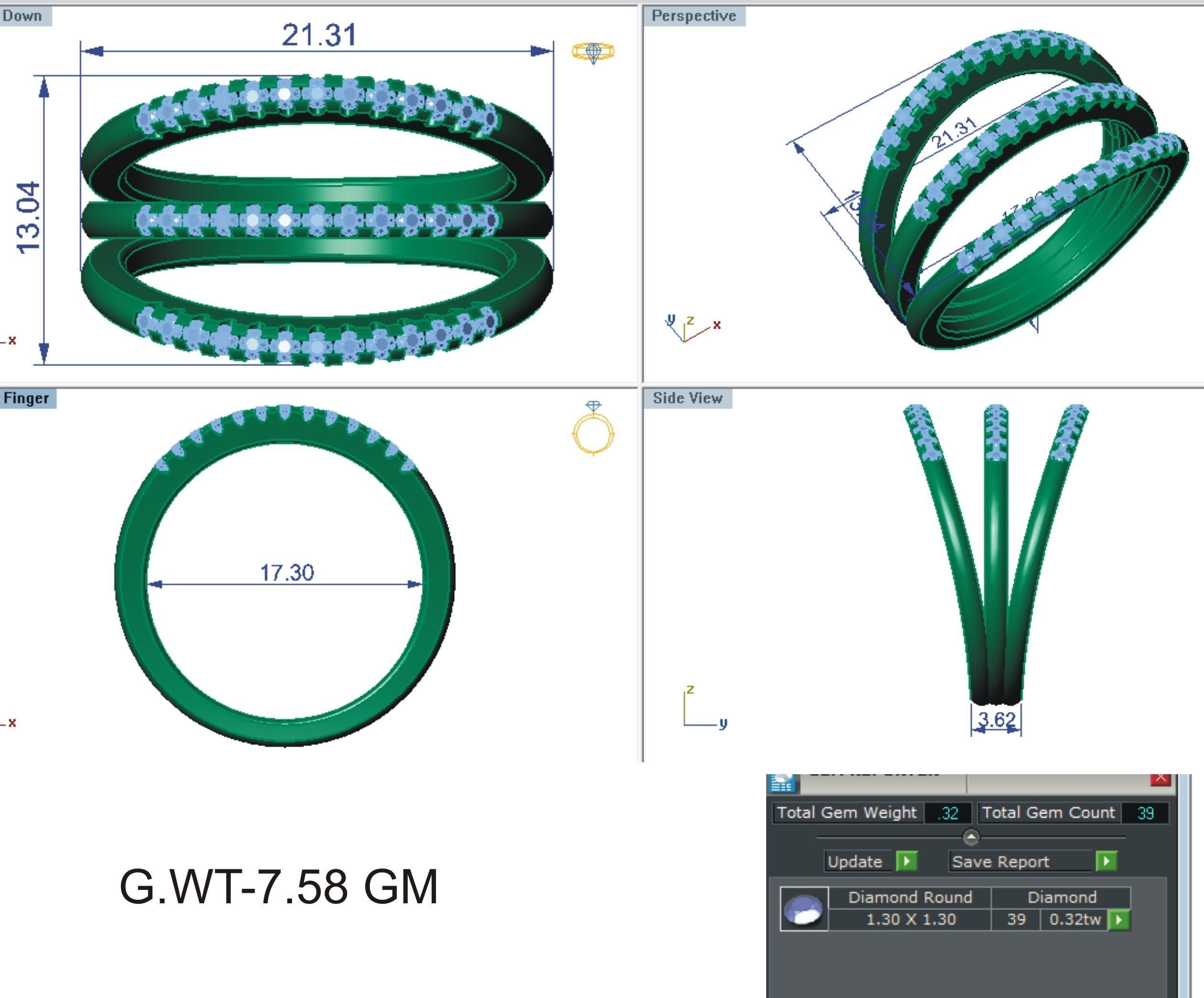144 women ring 3dm stl bulk collection  3D print model_80
