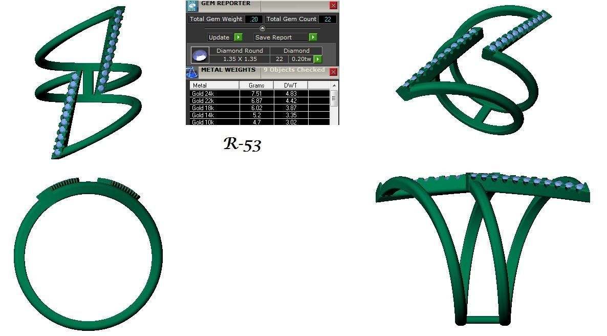 144 women ring 3dm stl bulk collection  3D print model_53