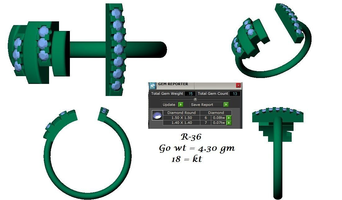 144 women ring 3dm stl bulk collection  3D print model_36
