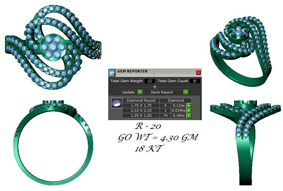 144 women ring 3dm stl bulk collection  3D print model_20