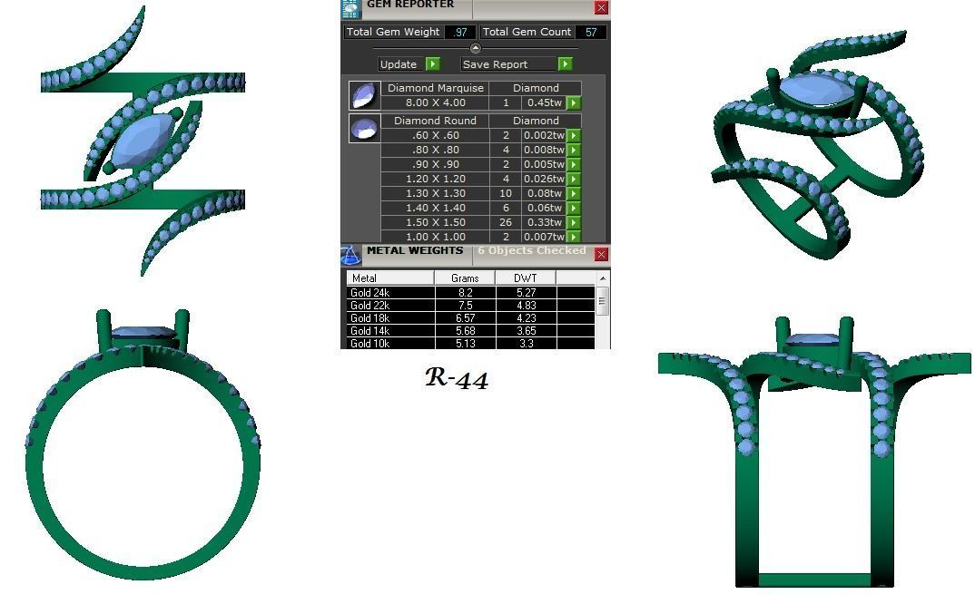 144 women ring 3dm stl bulk collection  3D print model_43