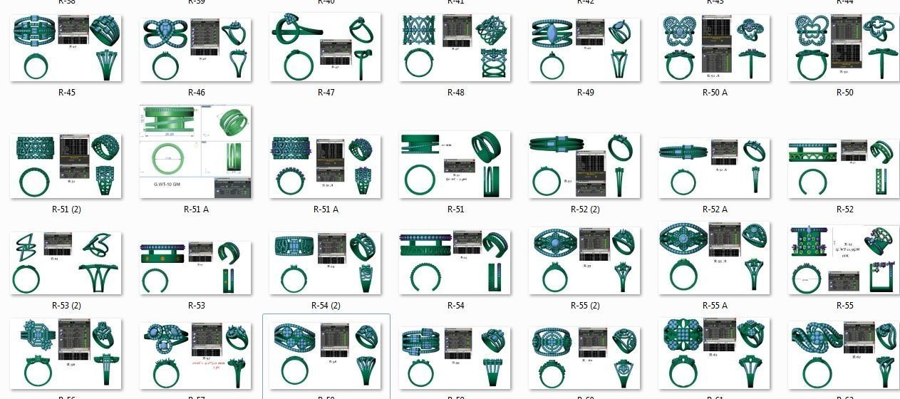 144 women ring 3dm stl bulk collection  3D print model_1