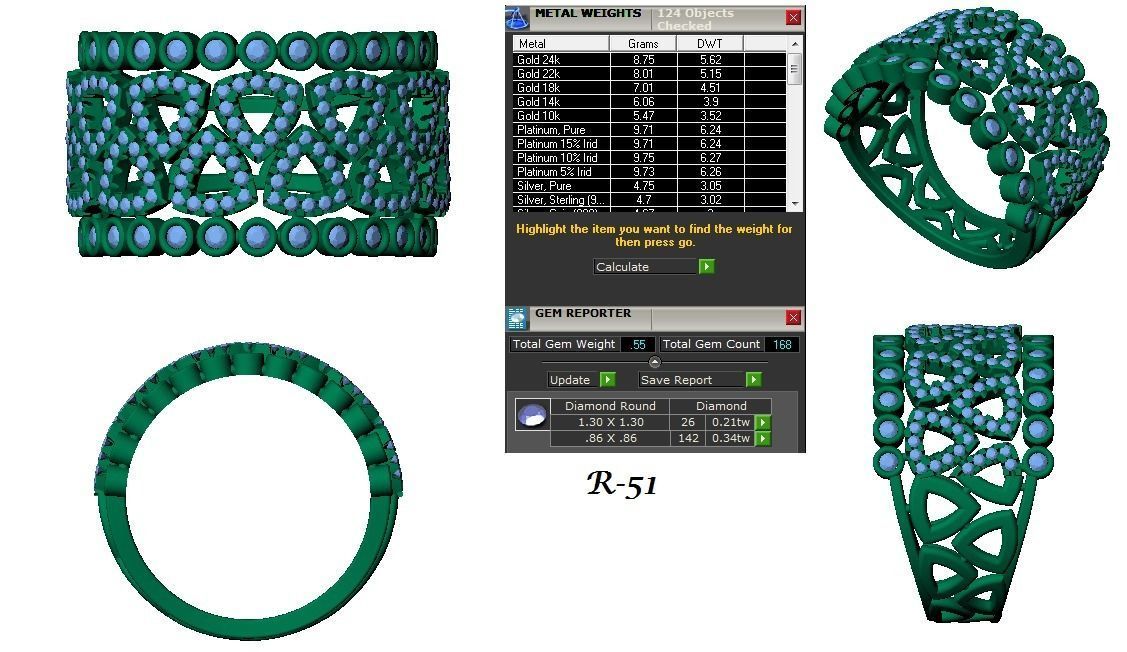 144 women ring 3dm stl bulk collection  3D print model_77