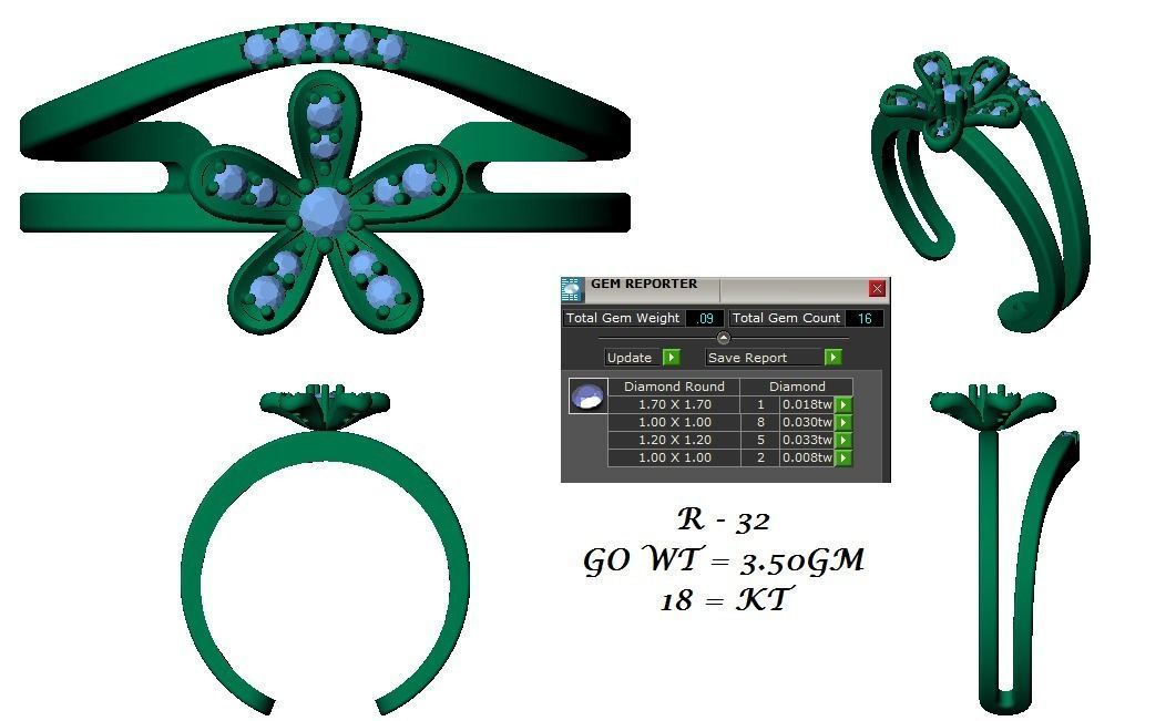 144 women ring 3dm stl bulk collection  3D print model_32