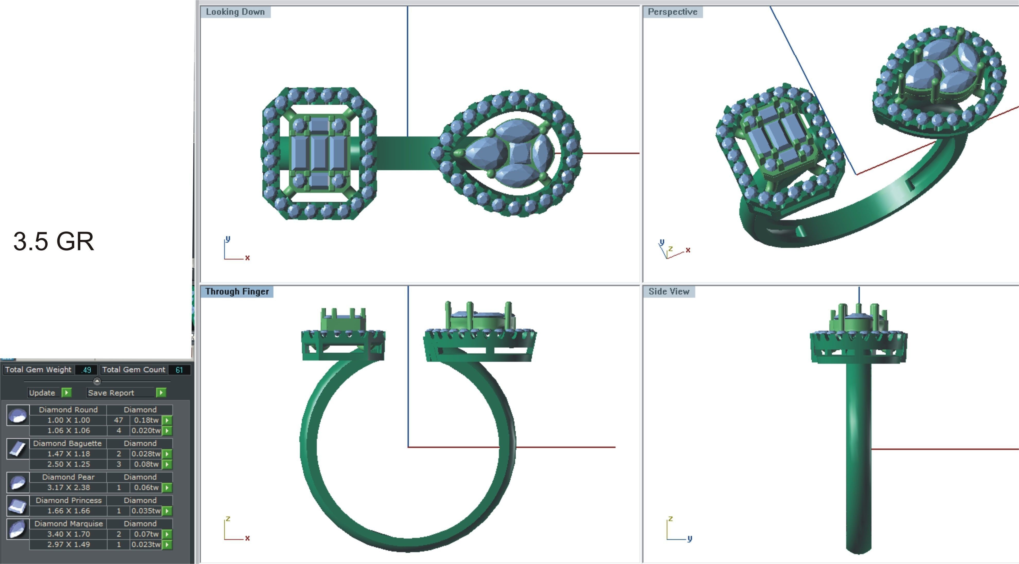 144 women ring 3dm stl bulk collection  3D print model_94