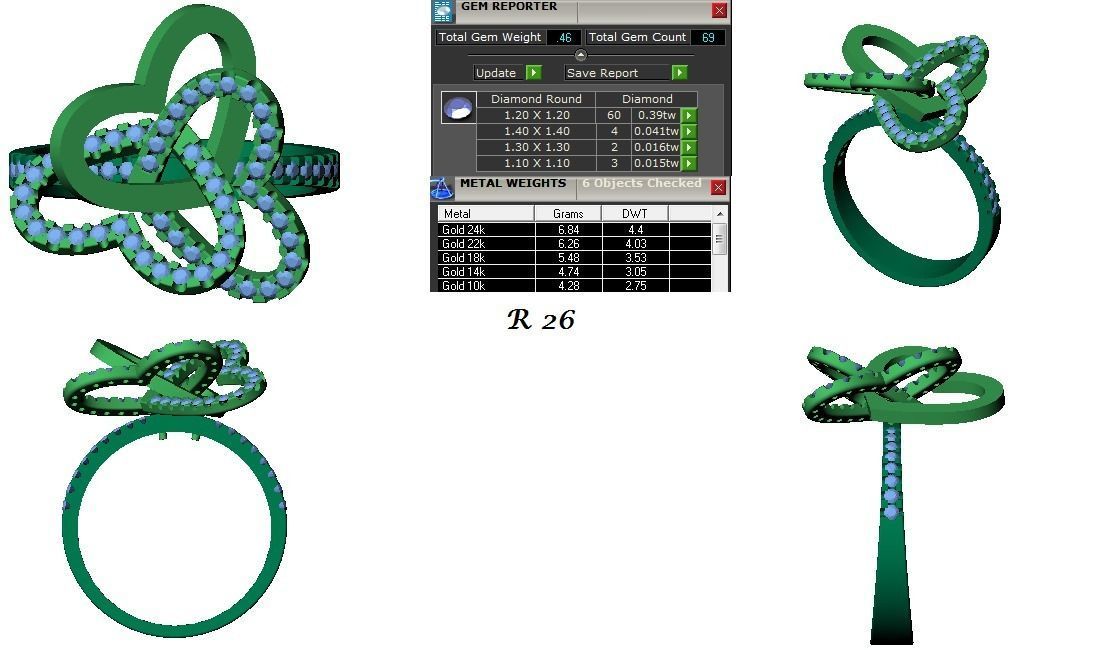 144 women ring 3dm stl bulk collection  3D print model_13