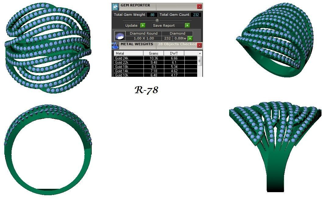 144 women ring 3dm stl bulk collection  3D print model_75