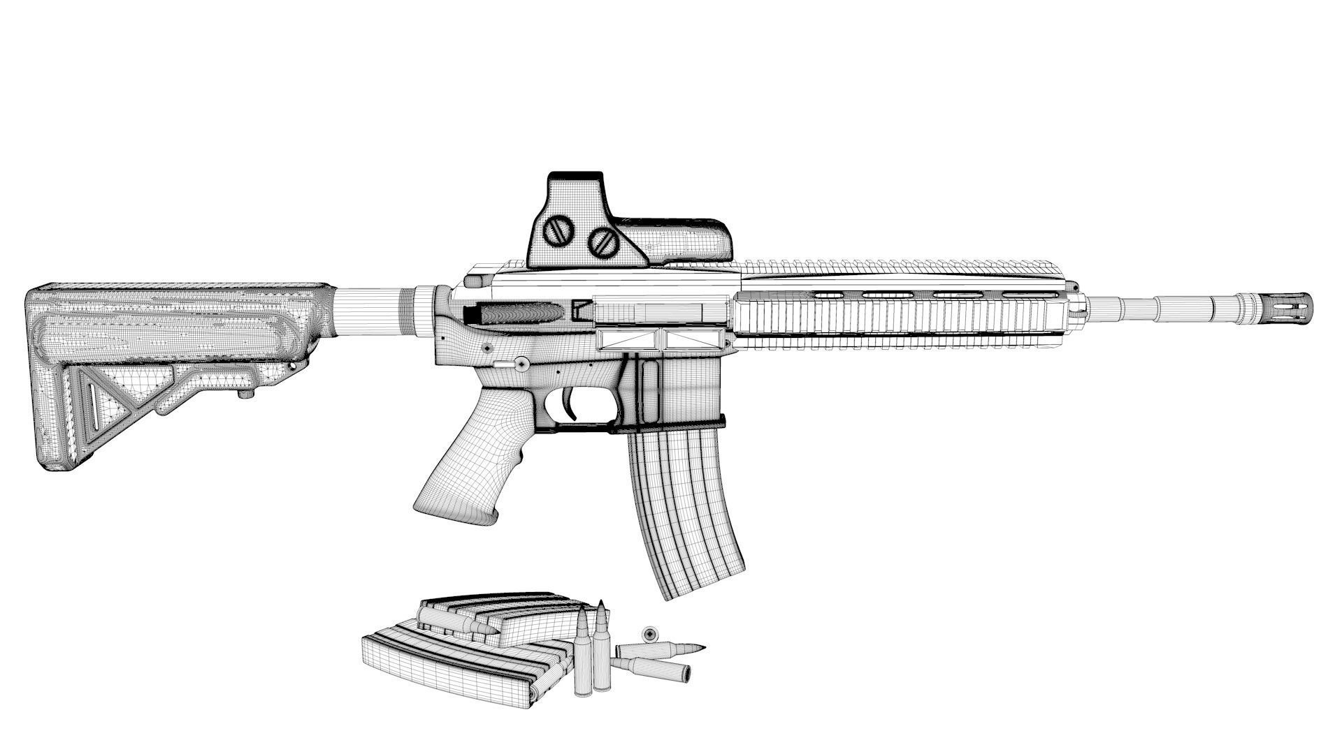 Golden Weapon - HK 416 3D model_9