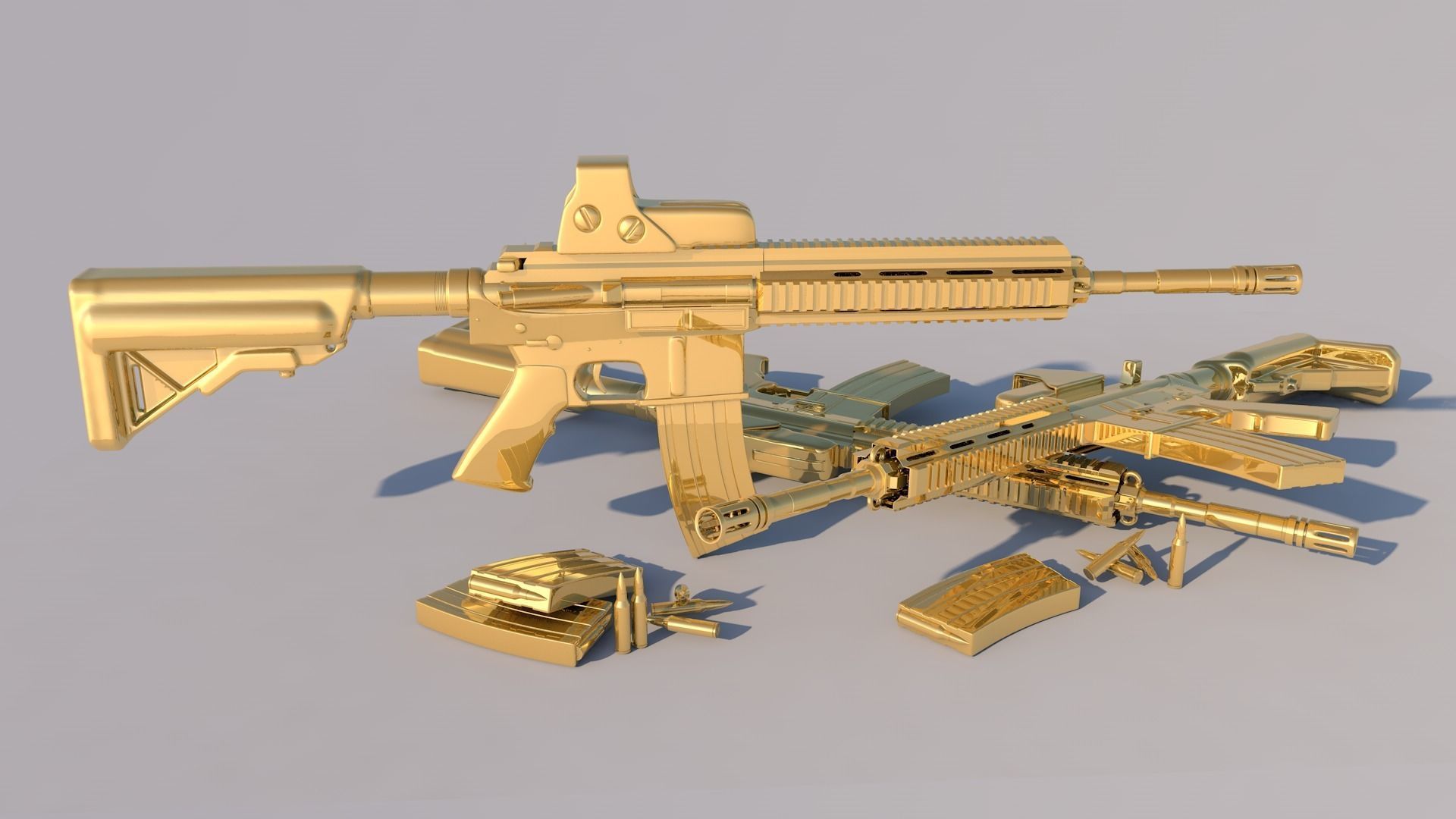 Golden Weapon - HK 416 3D model_5