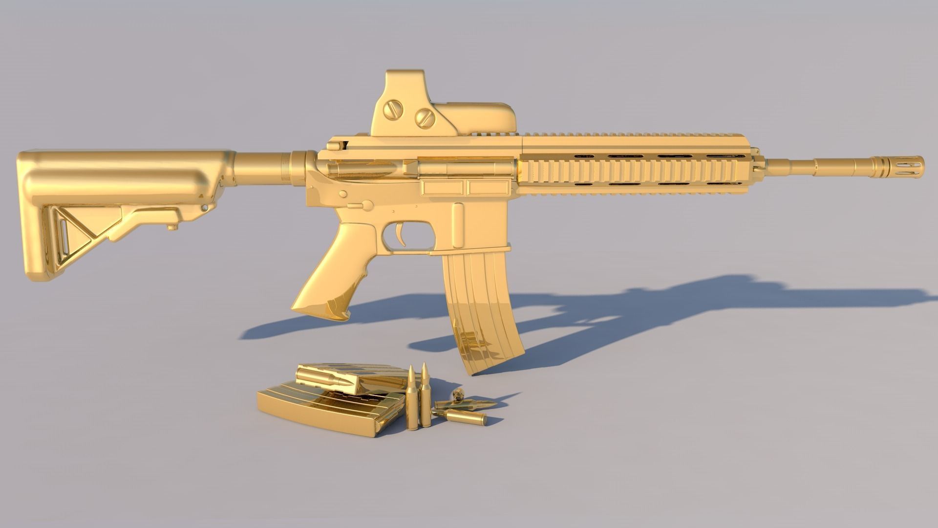 Golden Weapon - HK 416 3D model_4