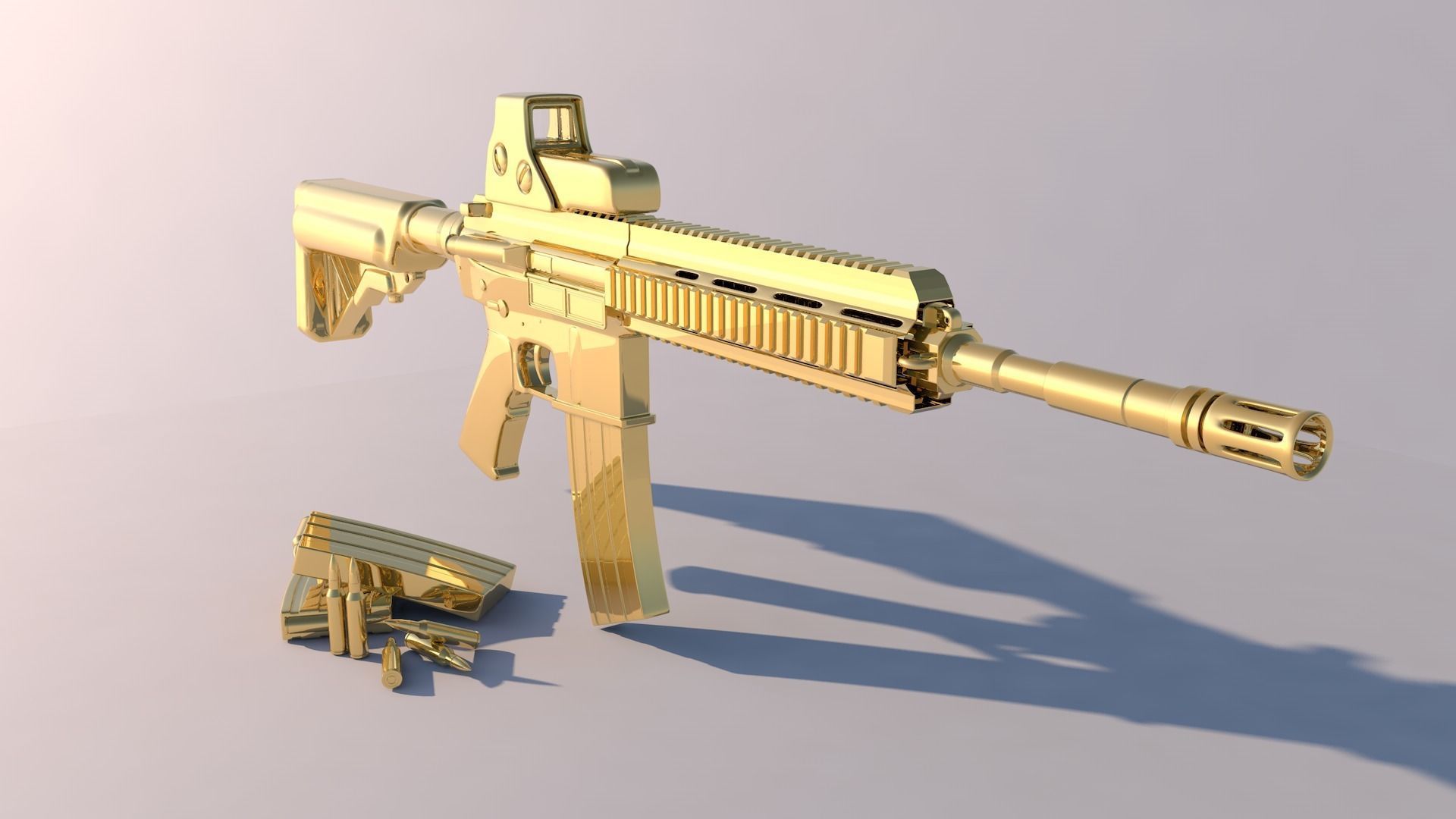 Golden Weapon - HK 416 3D model_3
