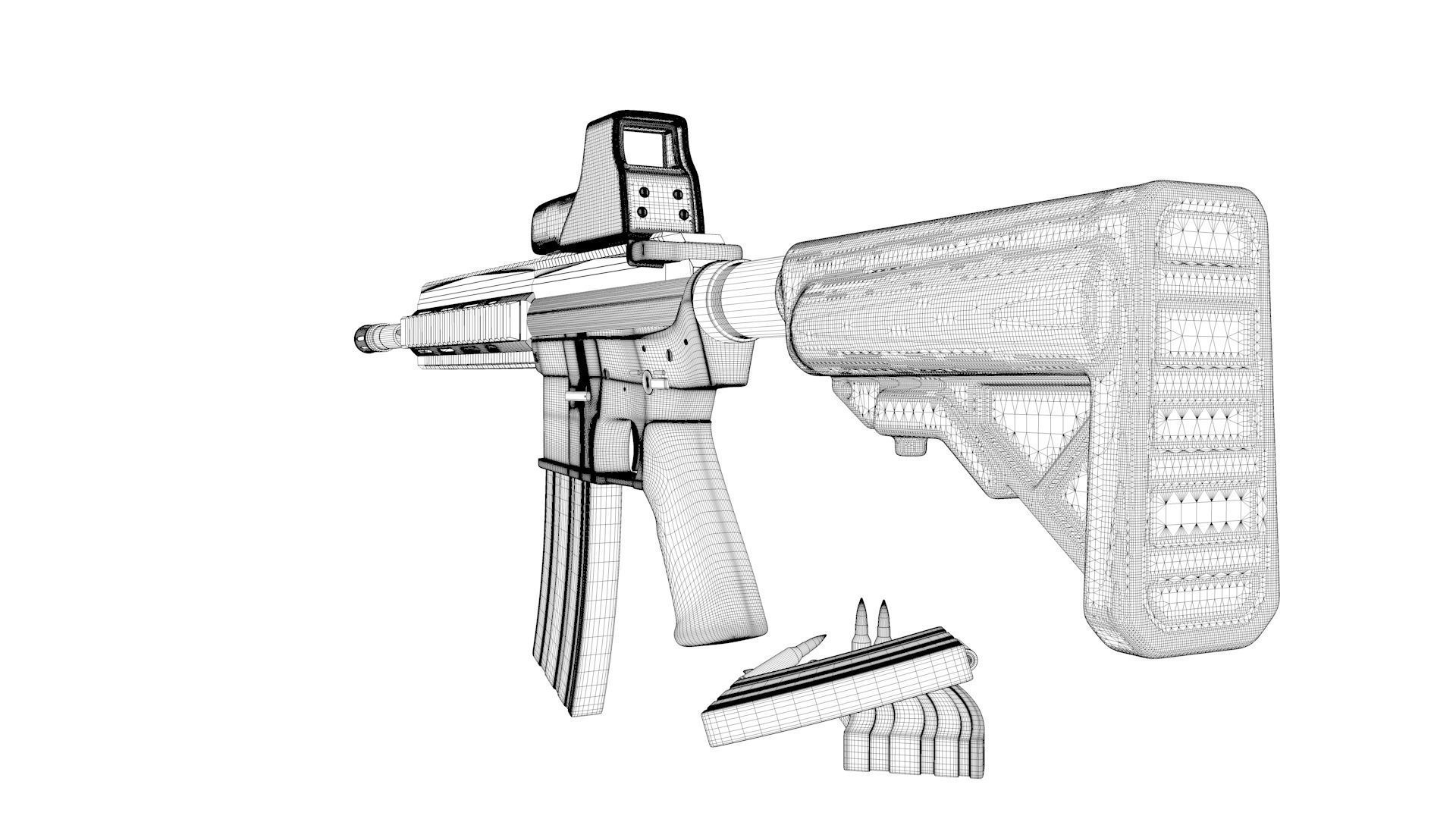 Golden Weapon - HK 416 3D model_8