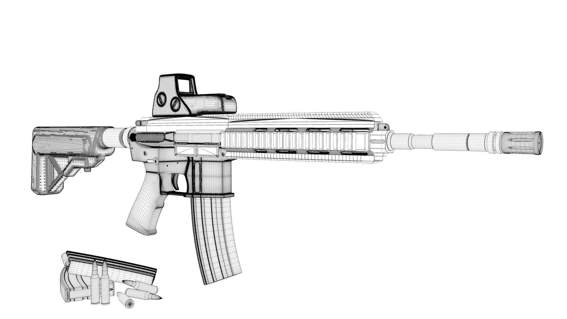 Golden Weapon - HK 416 3D model_7