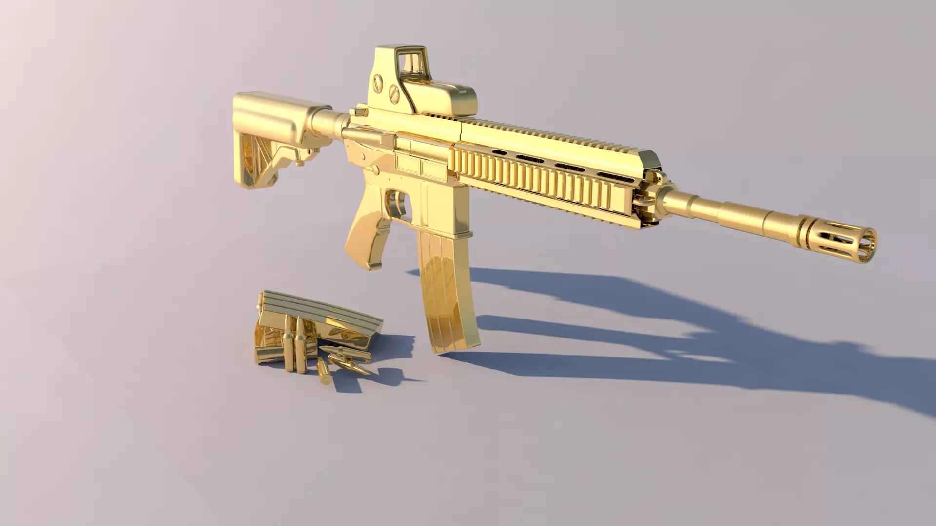 Golden Weapon - HK 416 3D model_0