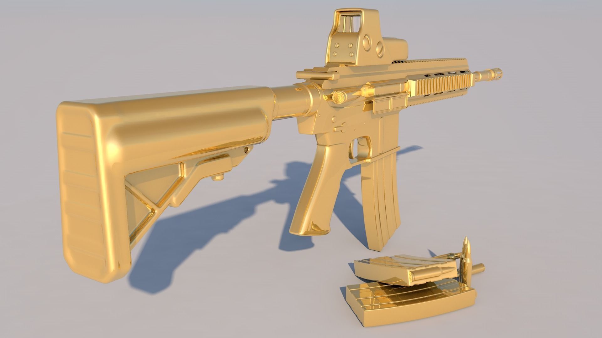 Golden Weapon - HK 416 3D model_6
