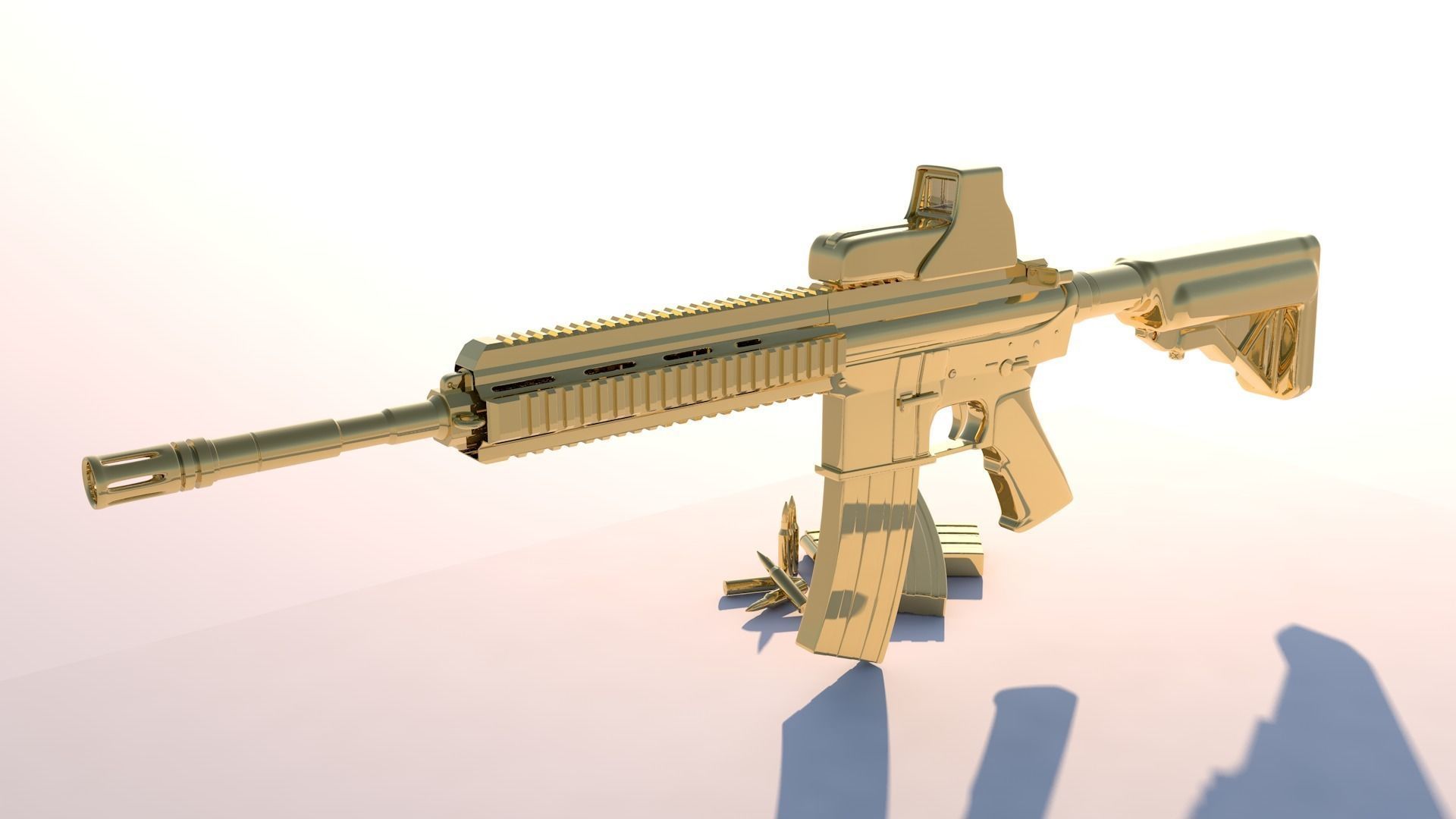 Golden Weapon - HK 416 3D model_2