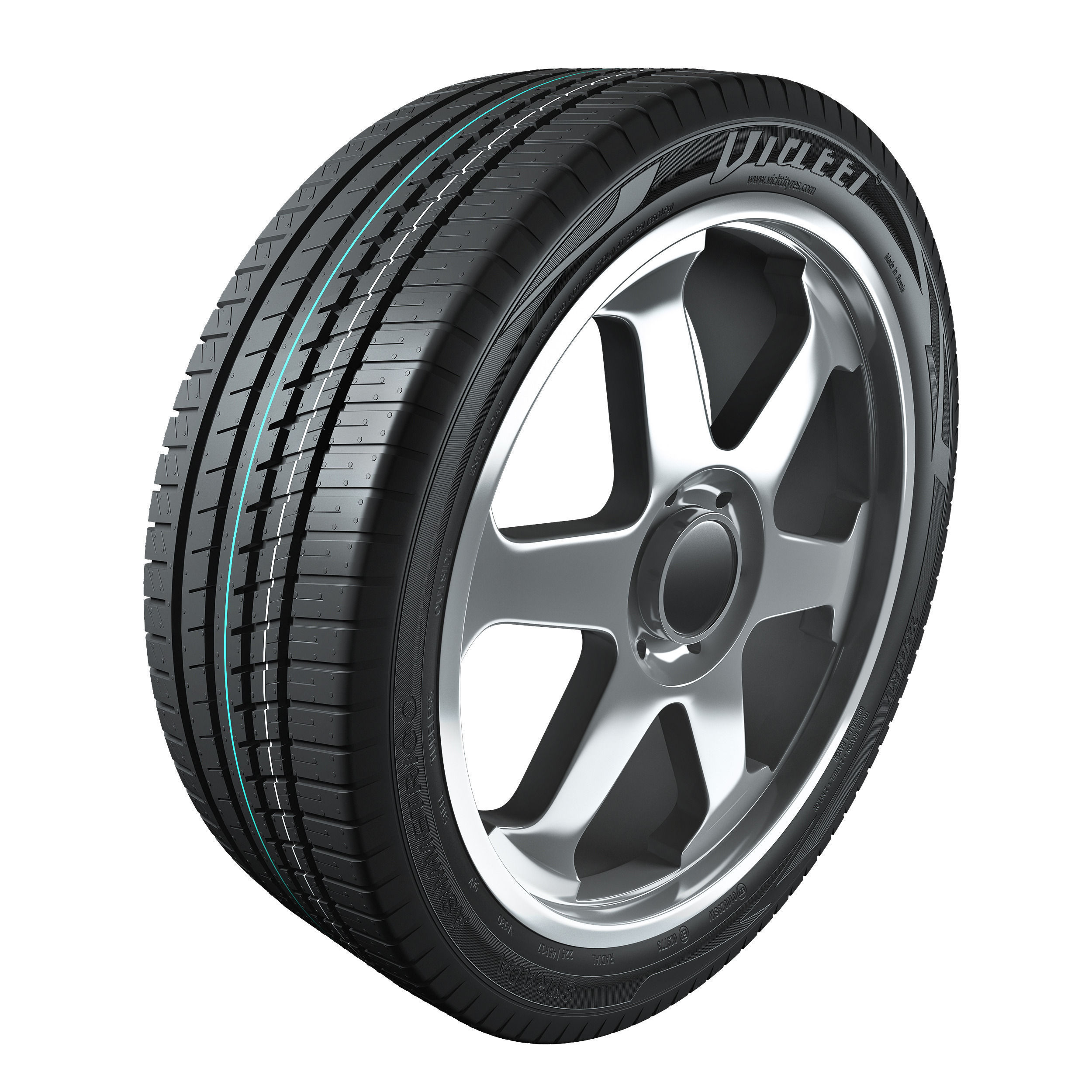 HQ 3D Wheel model with Vicletti tire and rim 3D Model .max