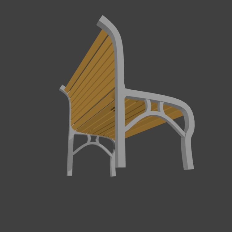 bench park Free 3D model_2