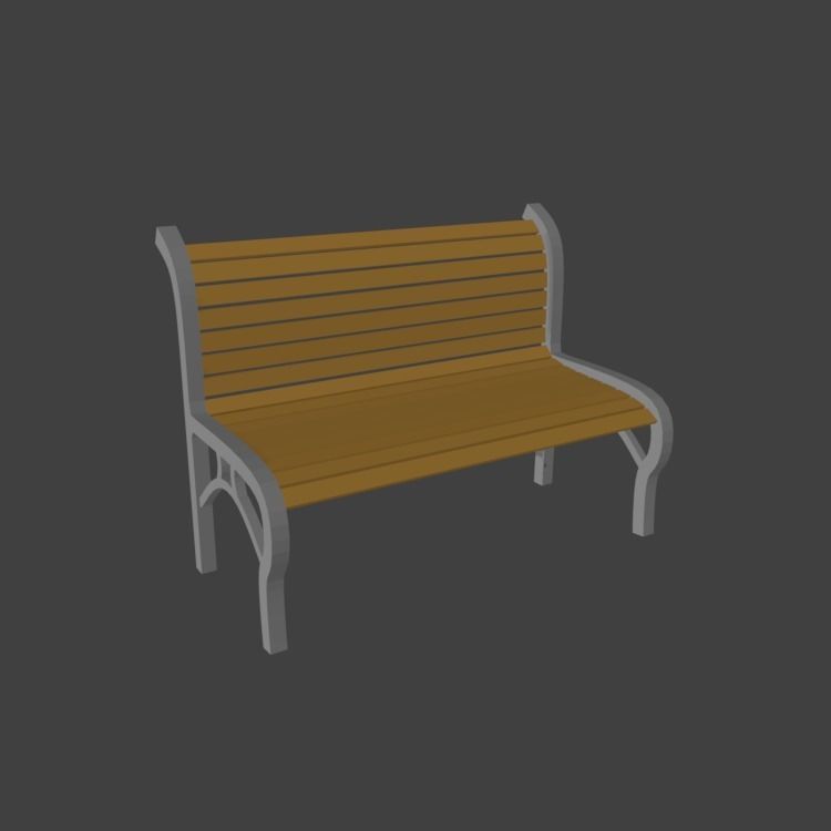 bench park Free 3D model_4