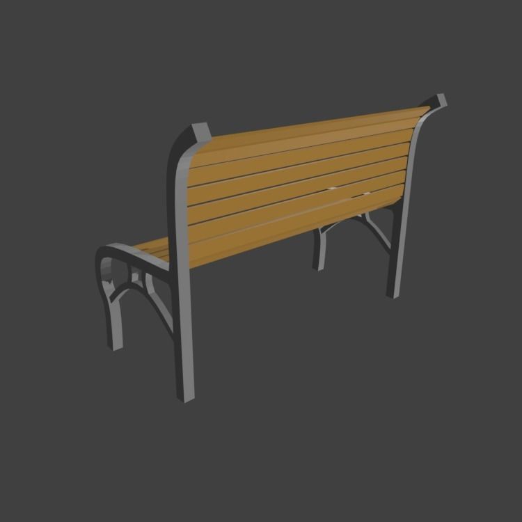 bench park Free 3D model_1