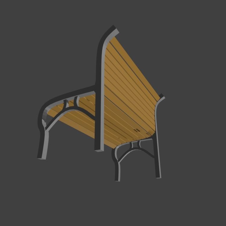 bench park Free 3D model_3