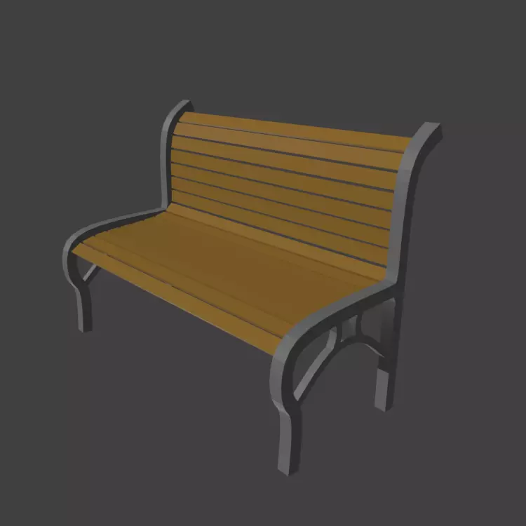 bench park Free 3D model_0