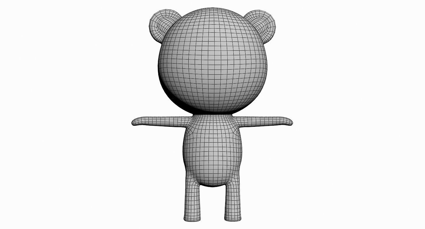Cartoon Bear Character Low-poly 3D model_7