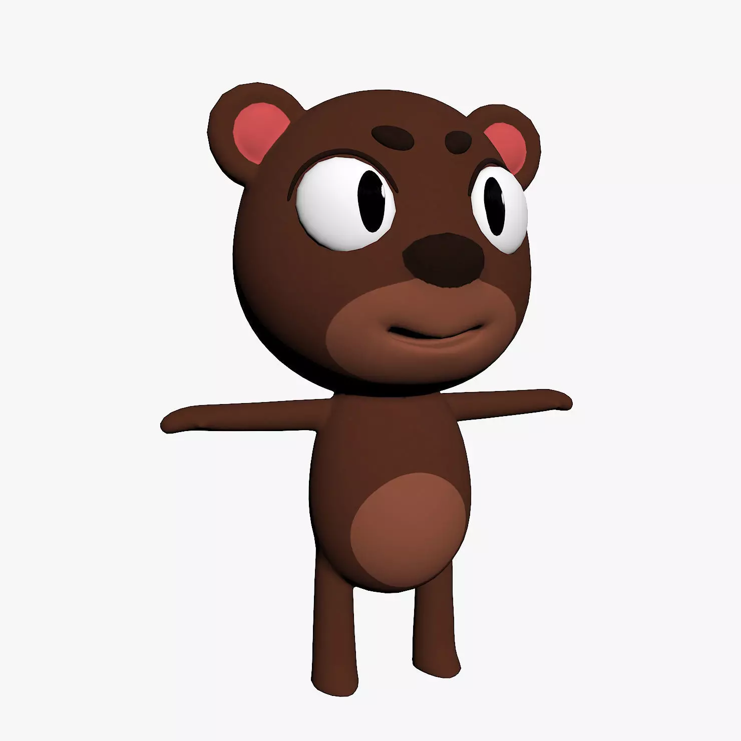 Cartoon Bear Character Low-poly 3D model_0