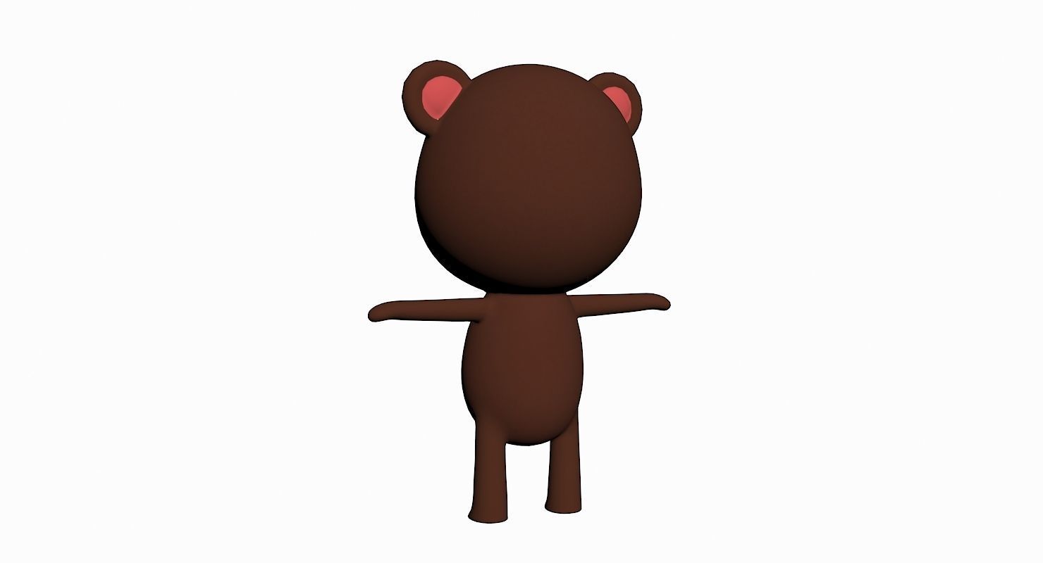 Cartoon Bear Character Low-poly 3D model_3