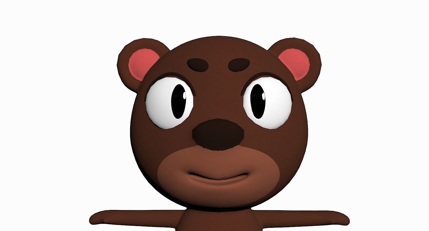 Cartoon Bear Character Low-poly 3D model_5