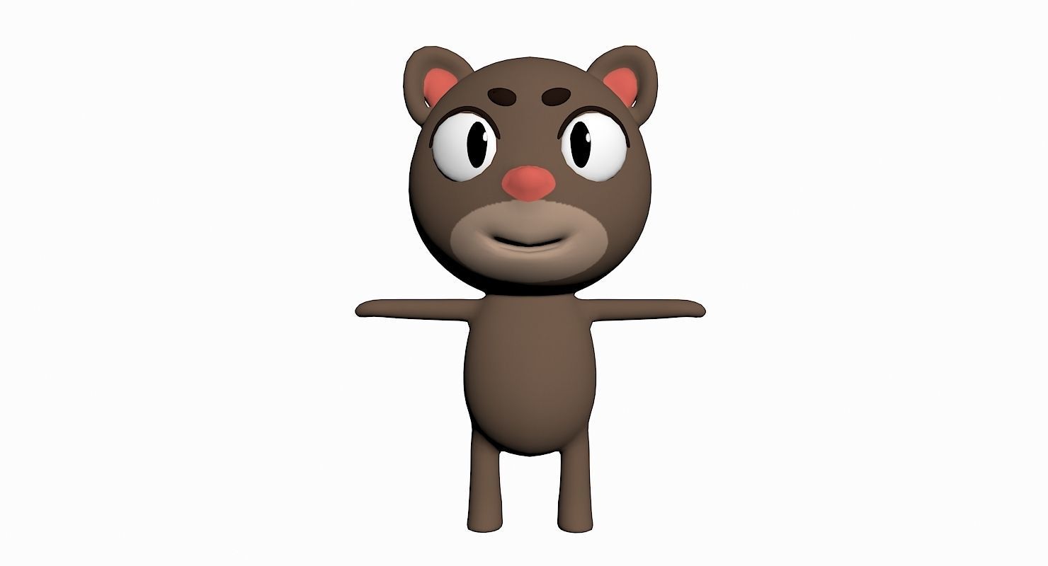 Cartoon Cat Character Low-poly 3D model_1